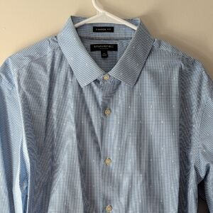 Banana Republic Men's Light Blue Gingham Shirt
